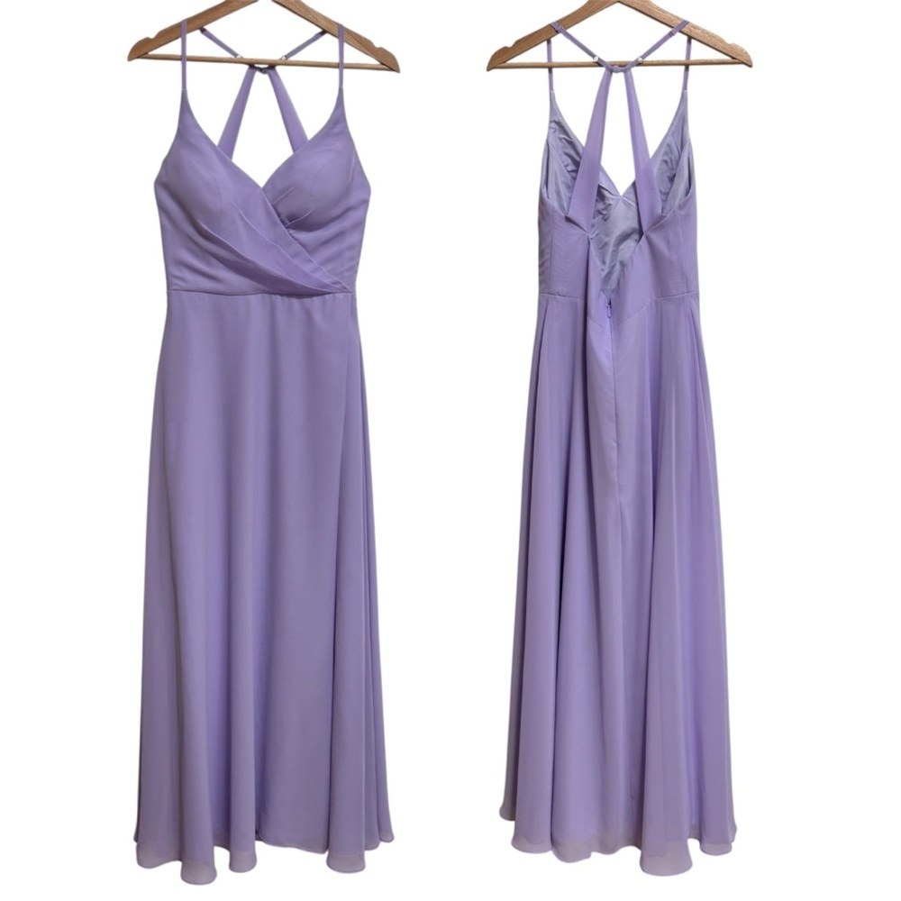 Azazie Davis A-Line V-Neck Chiffon Maxi Dress Women Formal Bridesmaid Prom Full